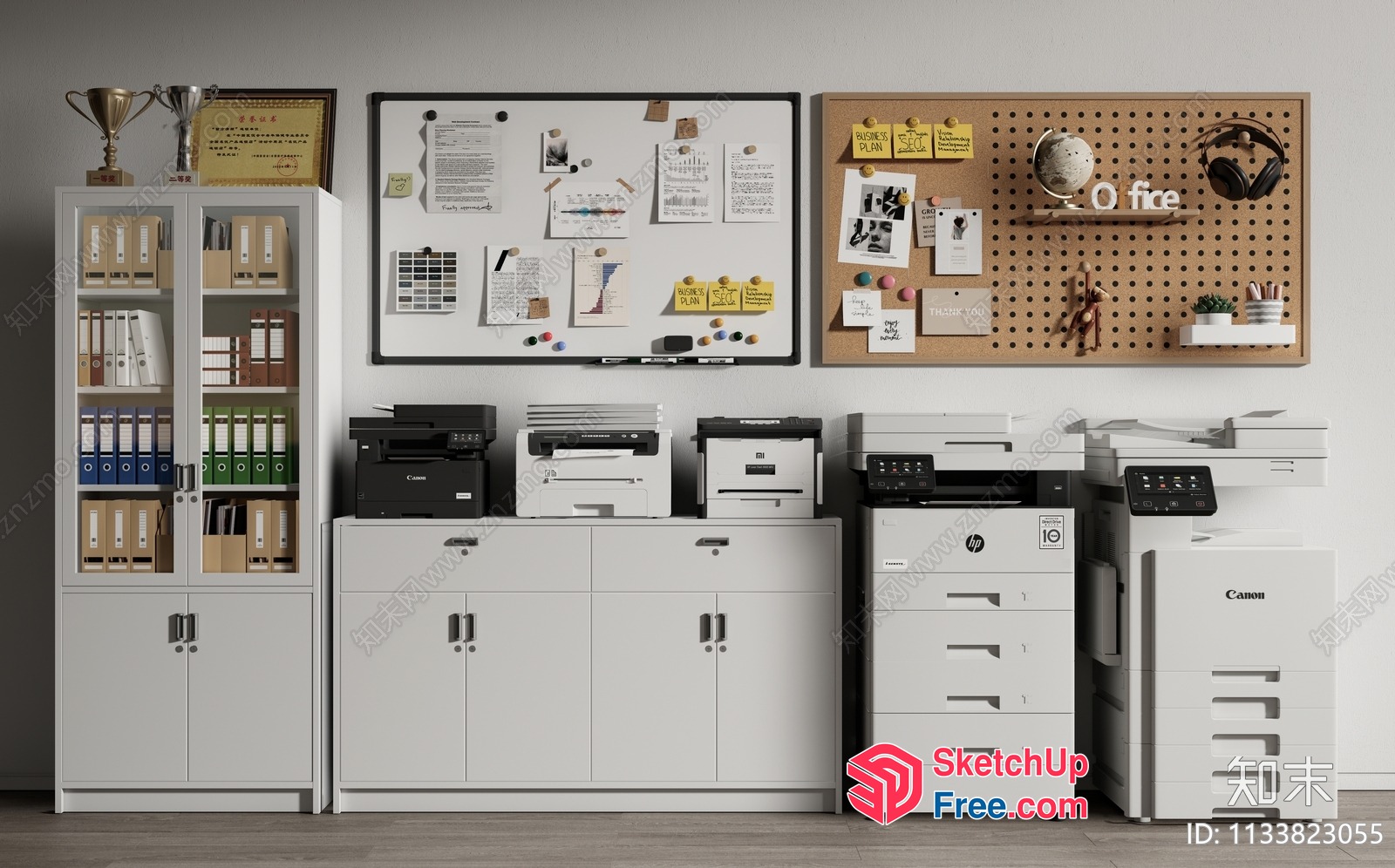 Office Furniture With Appliances And Decor 3D SketchUp File