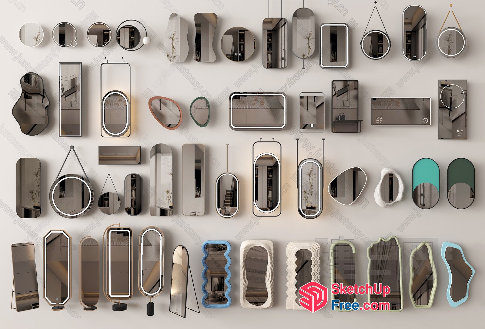 Modern Mirror Collection 3D SketchUp File