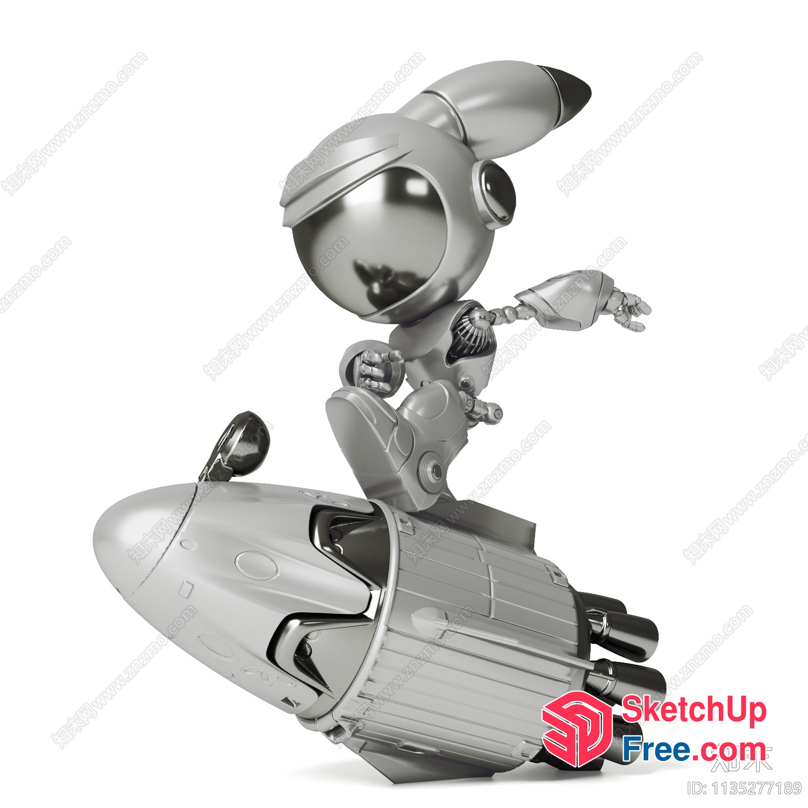 Space Capsule Astronaut Robot 3D SketchUp File