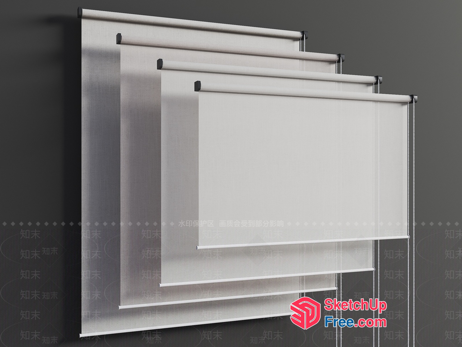 White Blinds Collection 3D SketchUp File