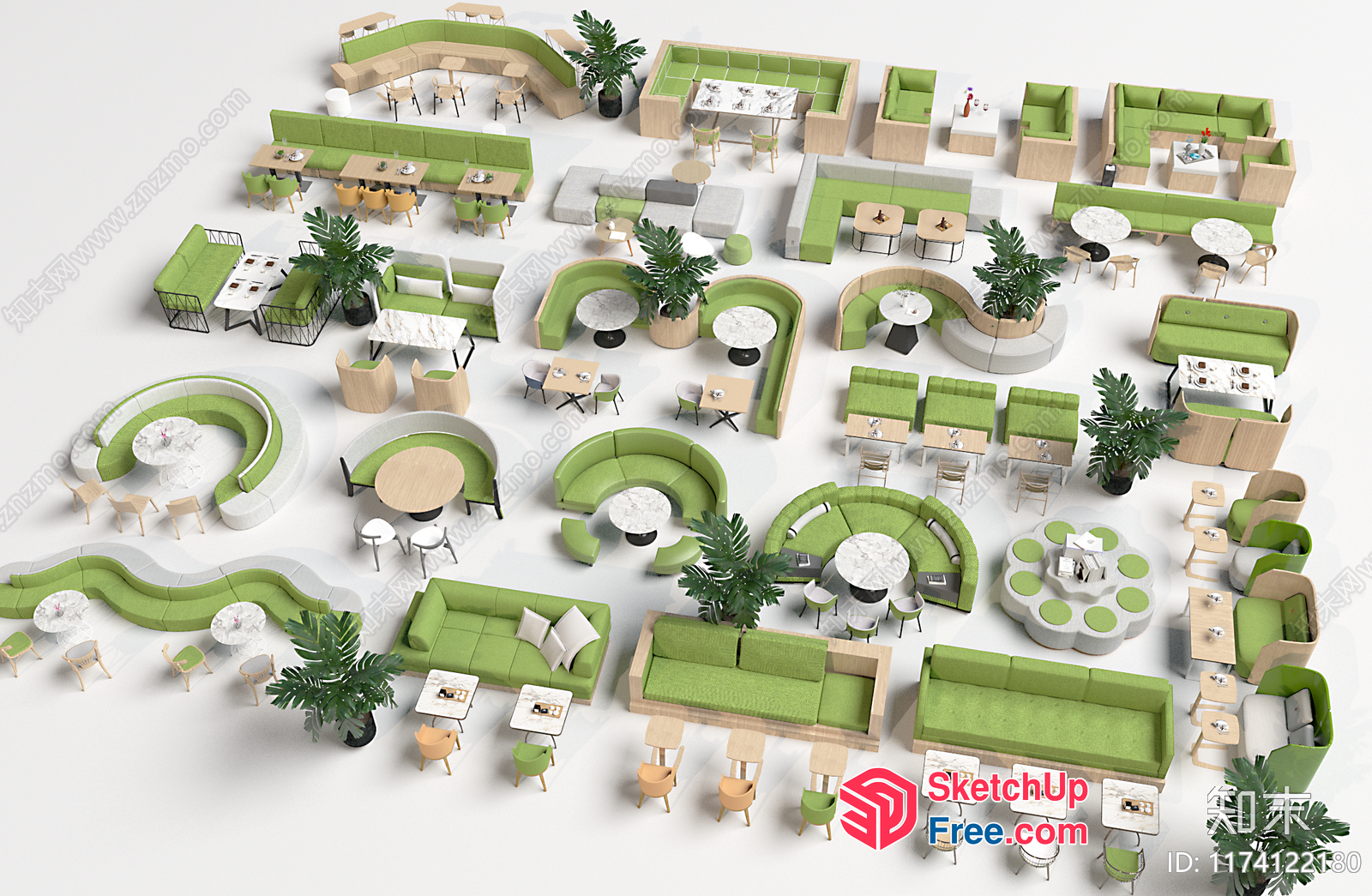 Modern Green Furniture Collection 3D SketchUp File