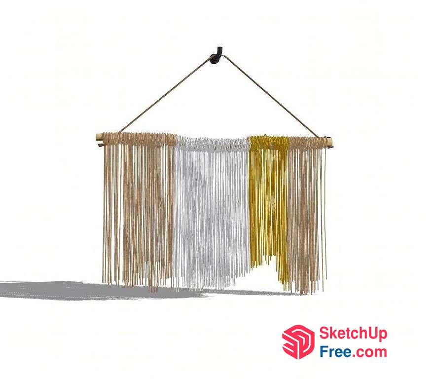 Colorful Macrame Wall Hanging With Fringe 3D SketchUp File