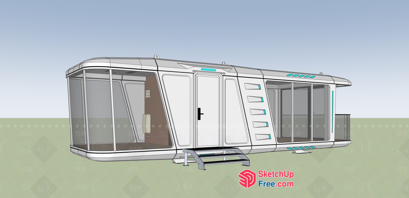 Futuristic Modular Living Space 3D SketchUp File