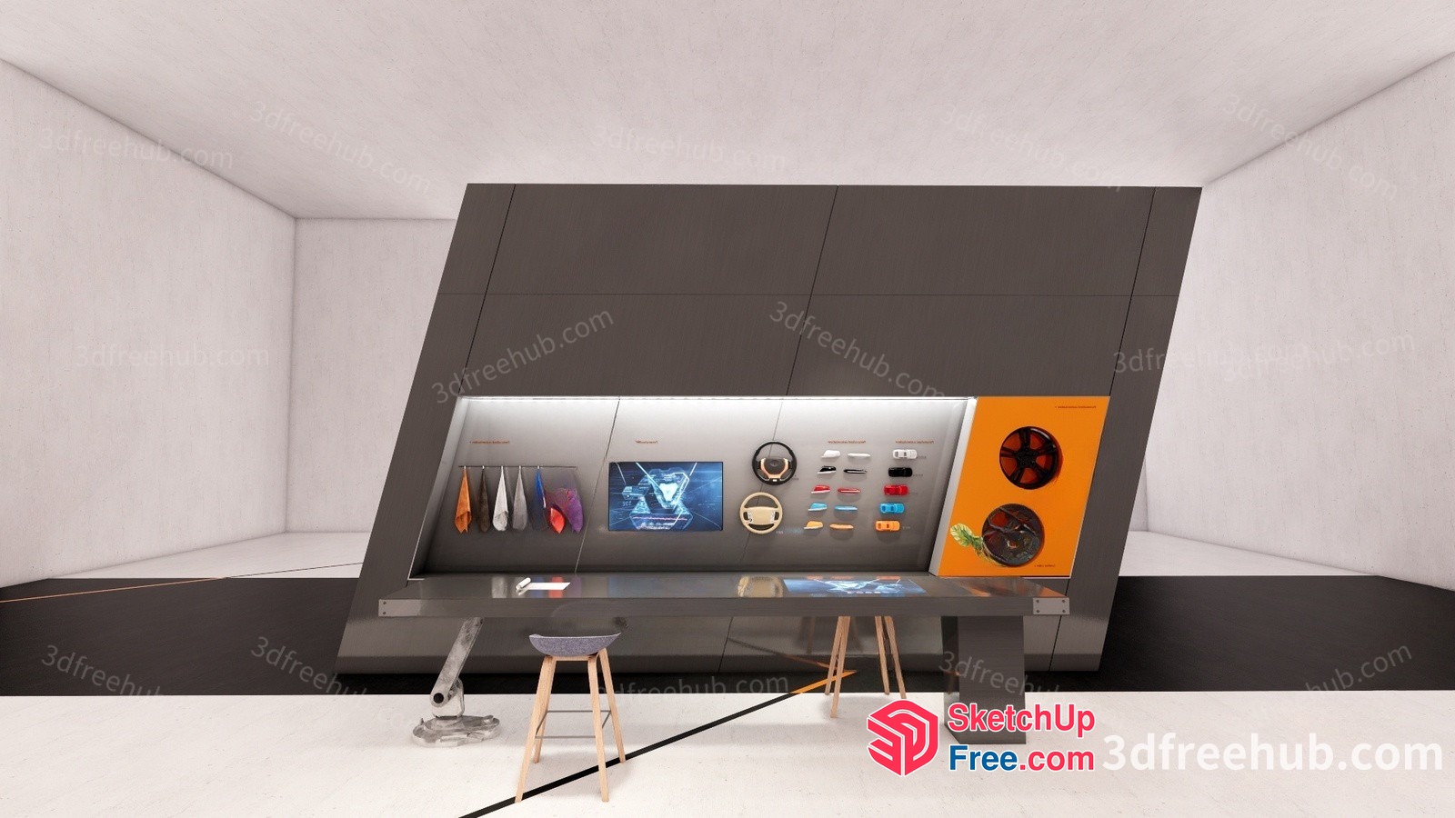 Futuristic Space Capsule Interior 3D SketchUp File