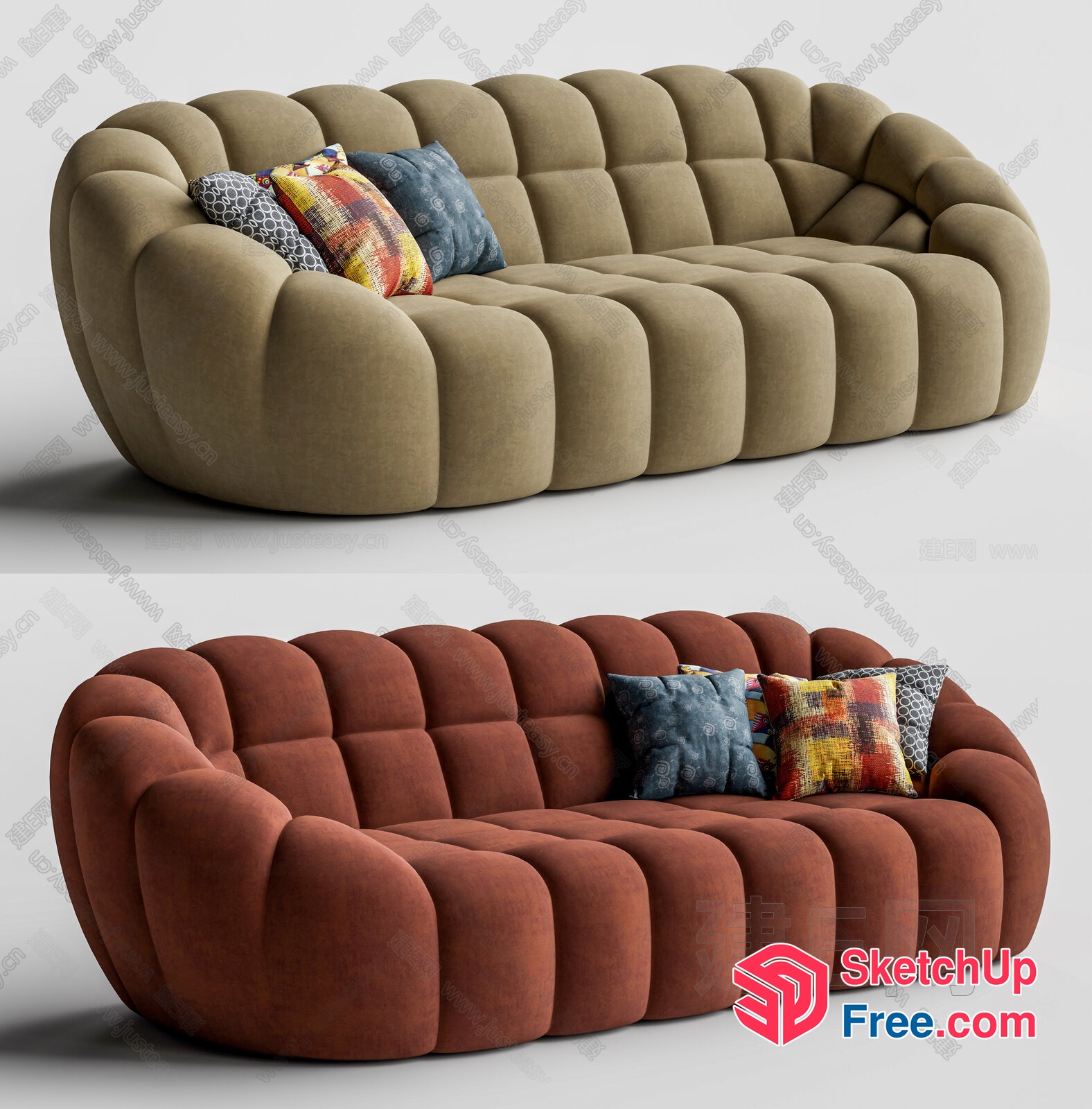 Curved Sofa Design 3D SketchUp File