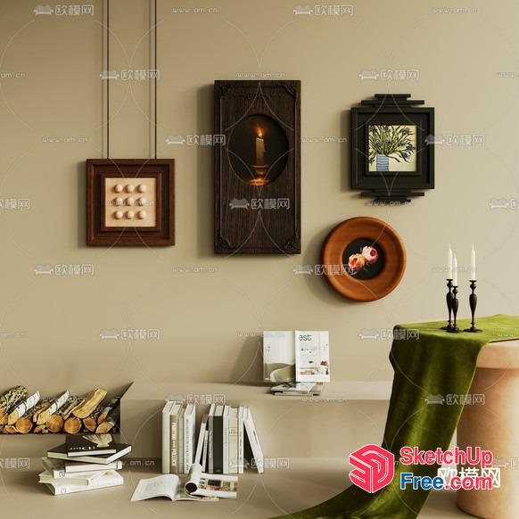Modern Wall Art And Decorative Table 3D SketchUp File