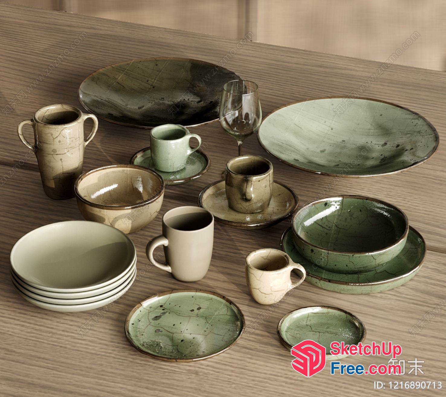 Elegant Tableware Set 3D SketchUp File