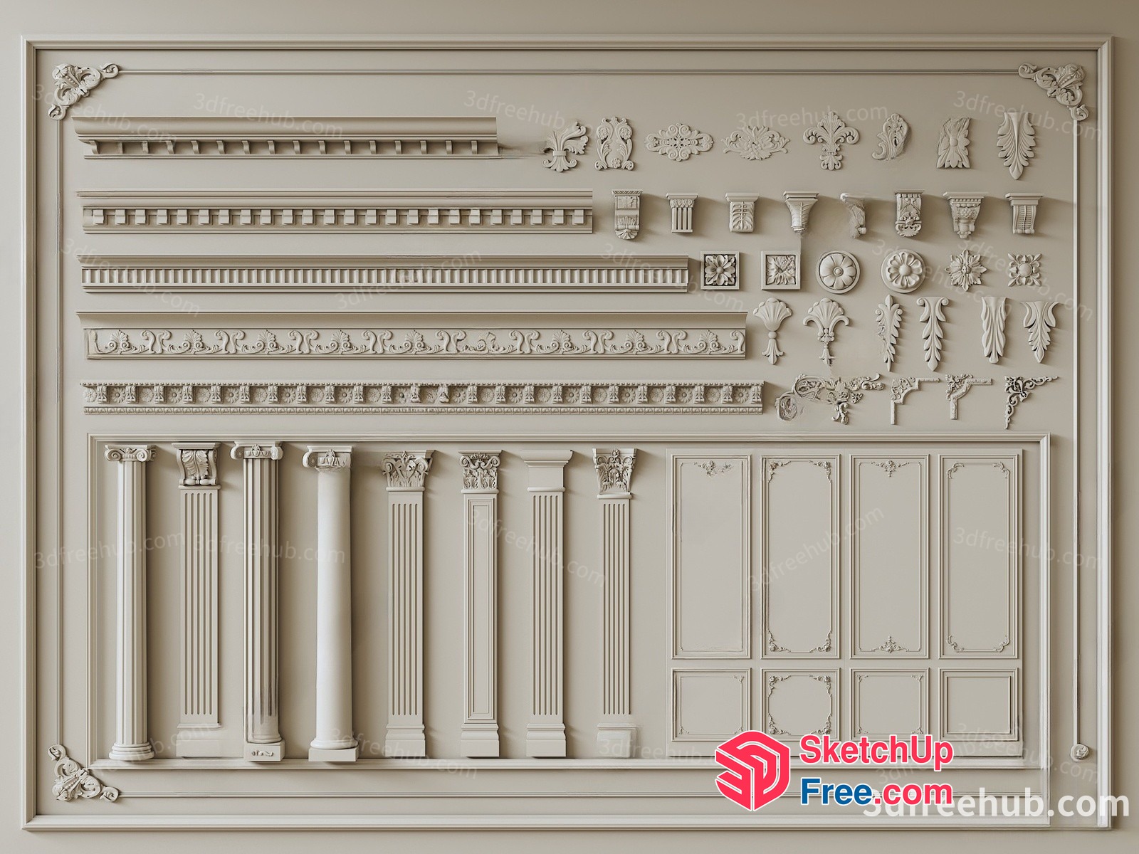 Classic Moulding Details 3D SketchUp File