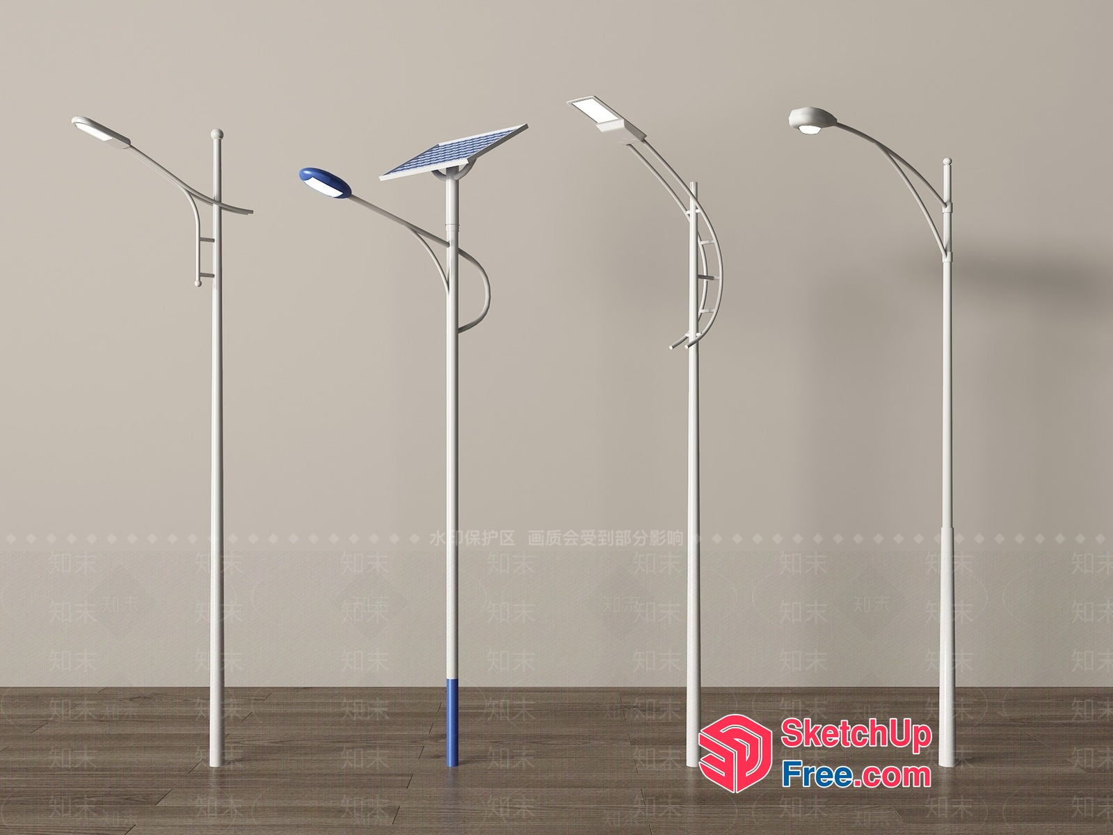 Modern Street Lighting Fixtures 3D SketchUp File