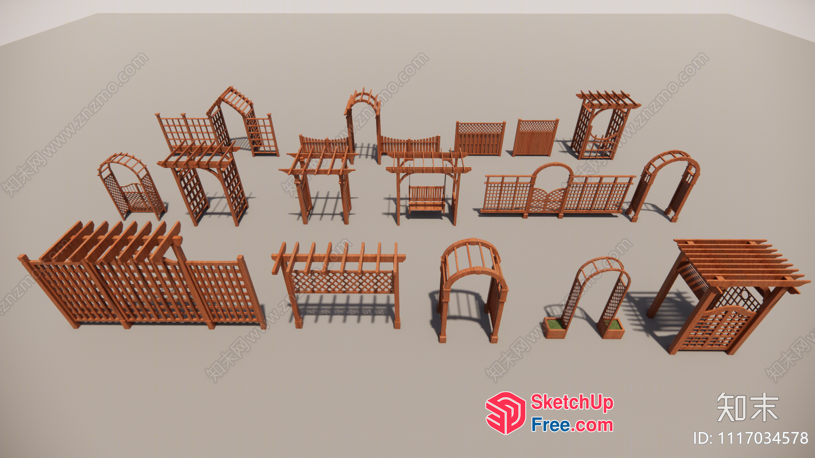 Wood And Wicker Furniture Collection 3D SketchUp File