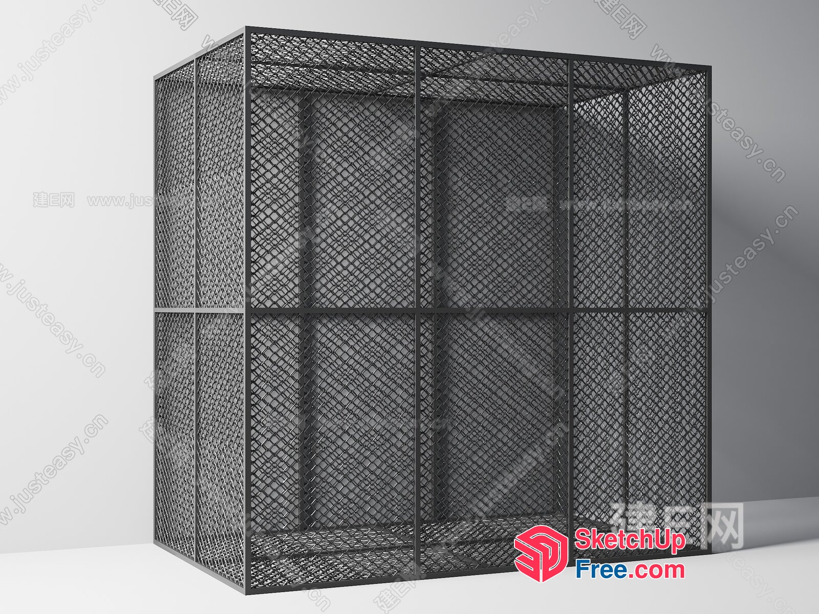 Wire Mesh Cabinet With Metal Frame 3D SketchUp File