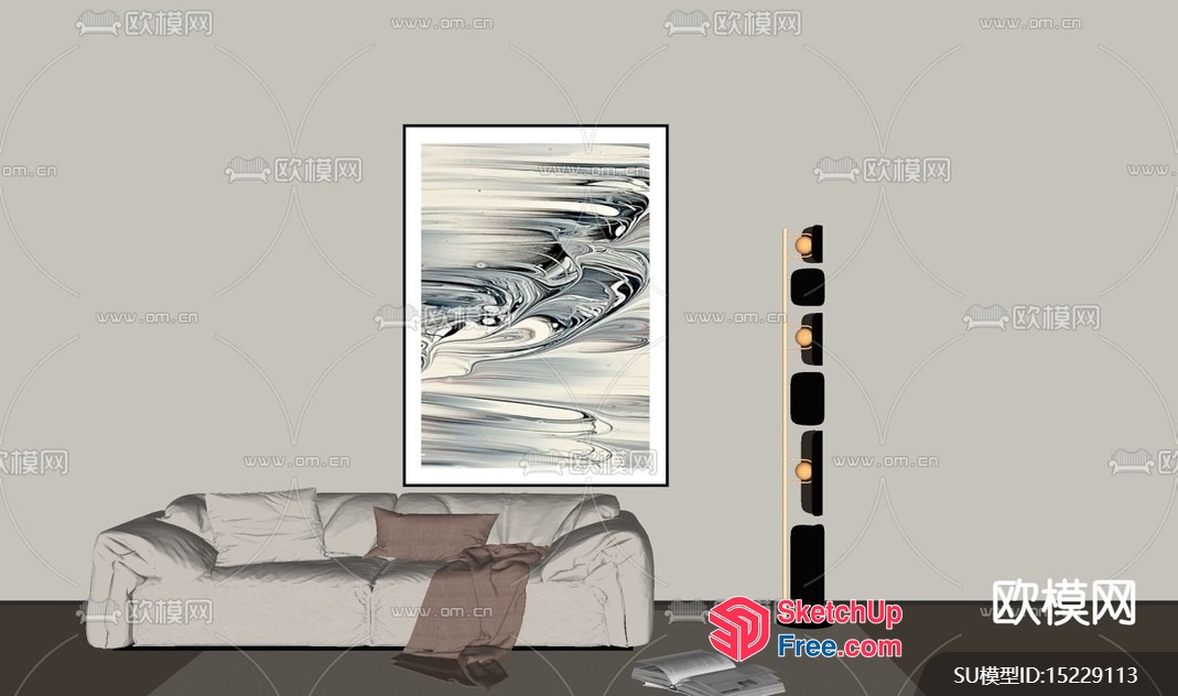 Modern Living Room With Minimalist Style And Elegant Decor 3D SketchUp File