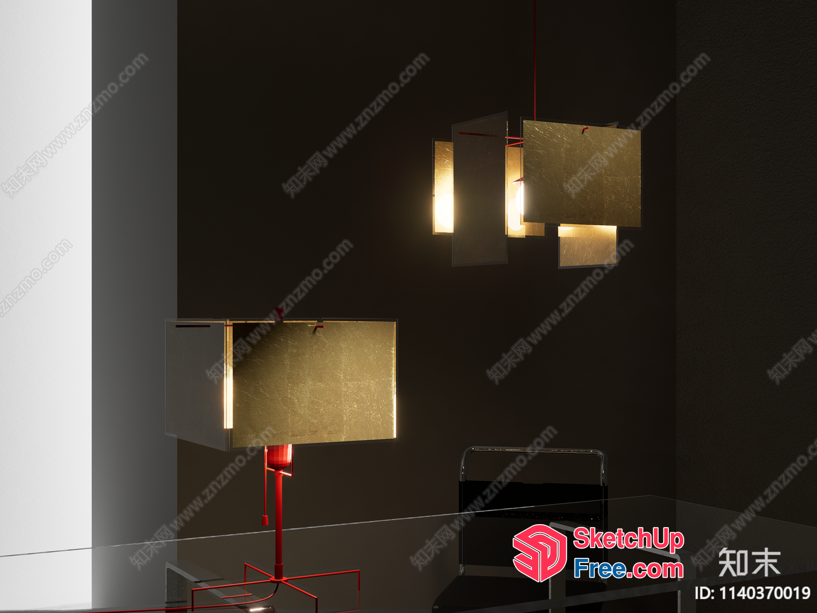 Modern Minimalist Lighting Fixture And Table Lamp 3D SketchUp File