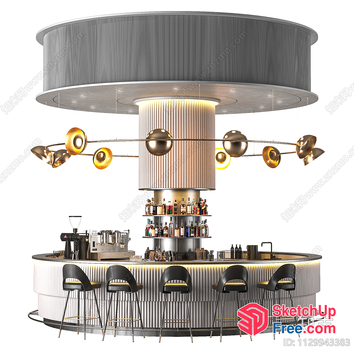 Elegant And Modern Bar Interior 3D SketchUp File