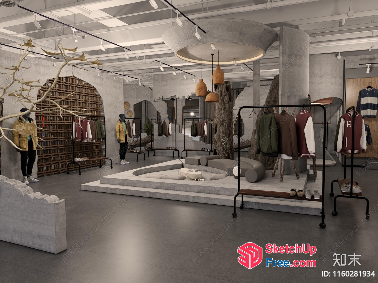 Modern Minimalist Fashion Store Interior 3D SketchUp File