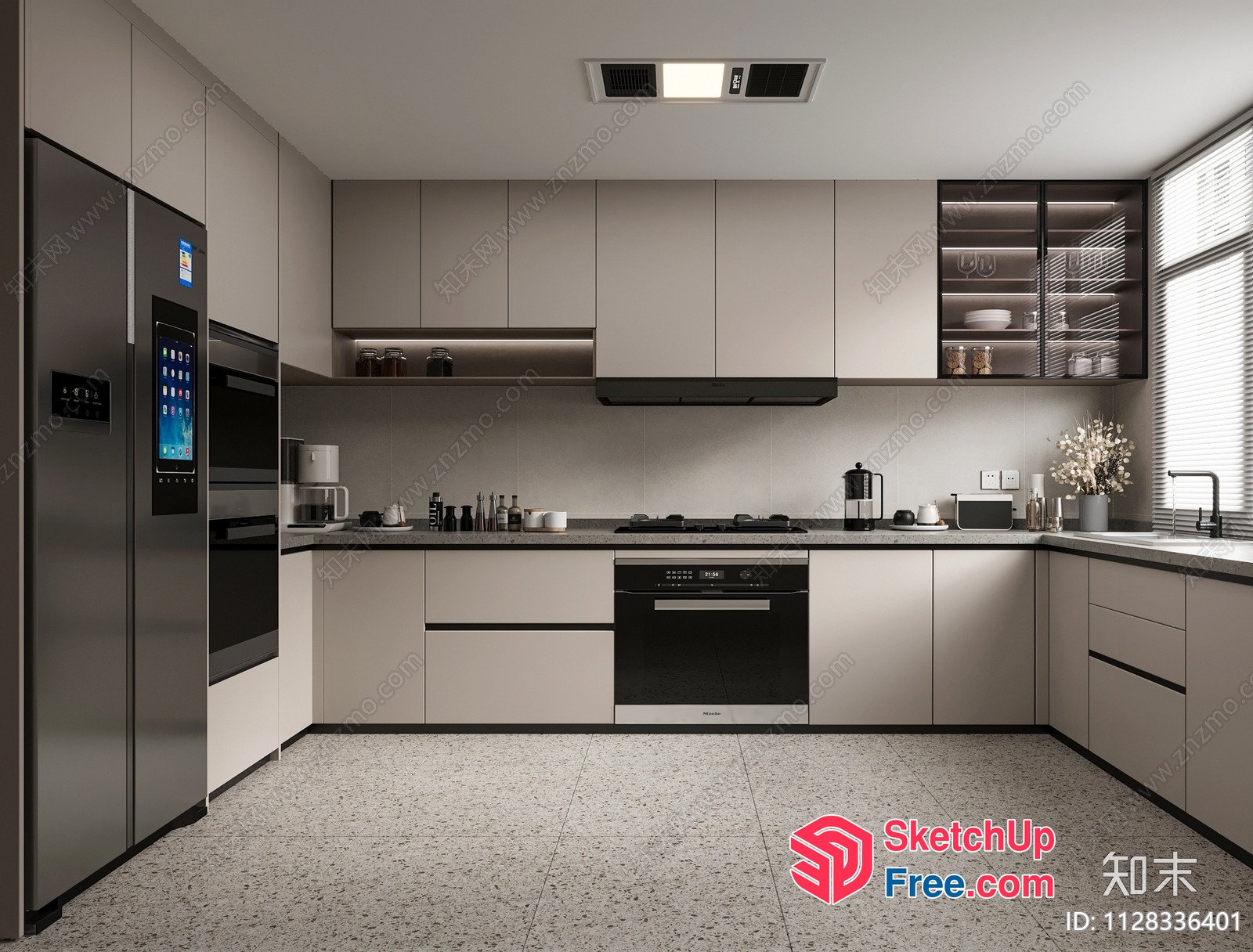 Modern Kitchen With Sleek Appliances And Neutral Color Scheme 3D SketchUp File