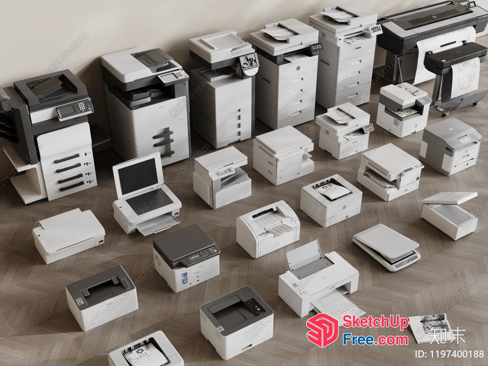 Office Equipment Collection 3D SketchUp File