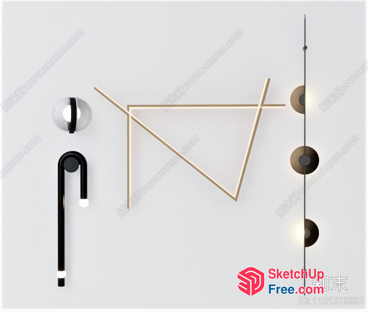 Minimalist Modernist Lighting Fixtures 3D SketchUp File