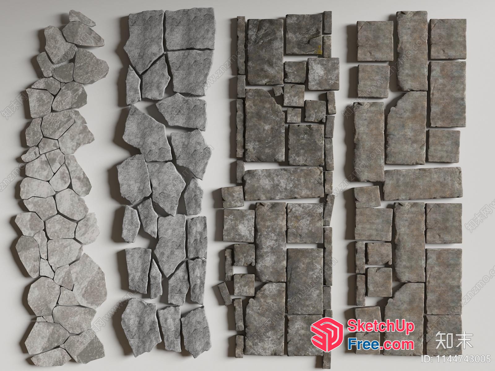 Stone Wall Tiles For Exterior And Interior Decor 3D SketchUp File