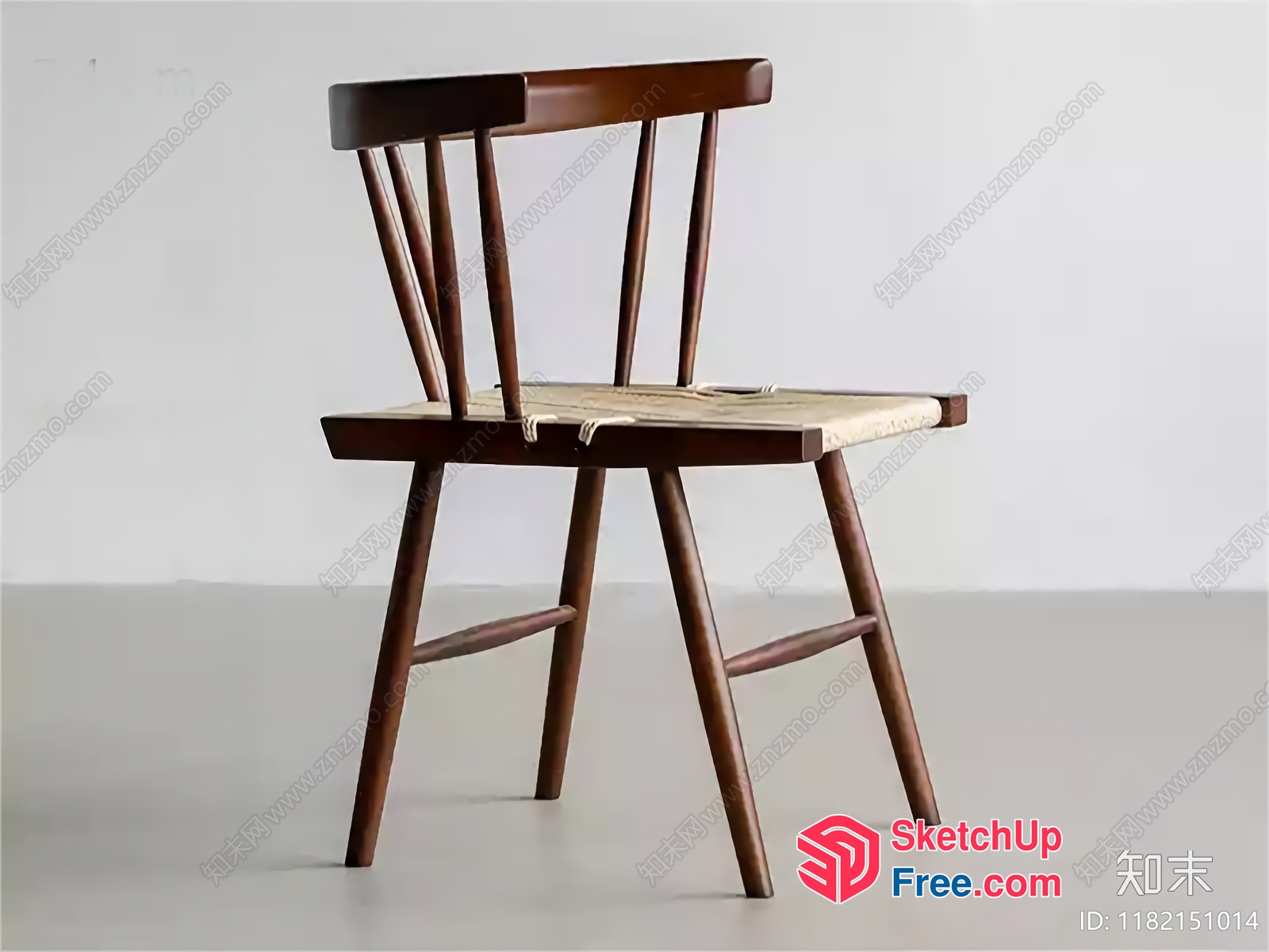 Wooden Chair With Creamy Cushion 3D SketchUp File