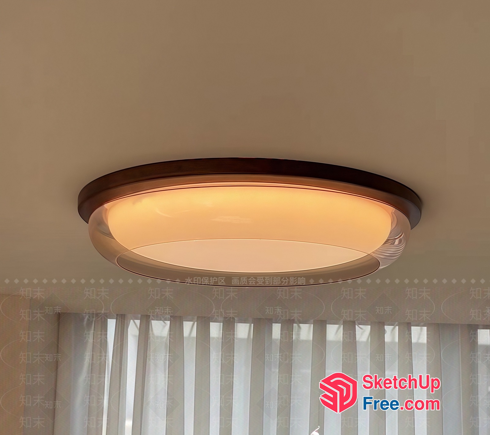 Modern Glass Ceiling Light Fixture 3D SketchUp File