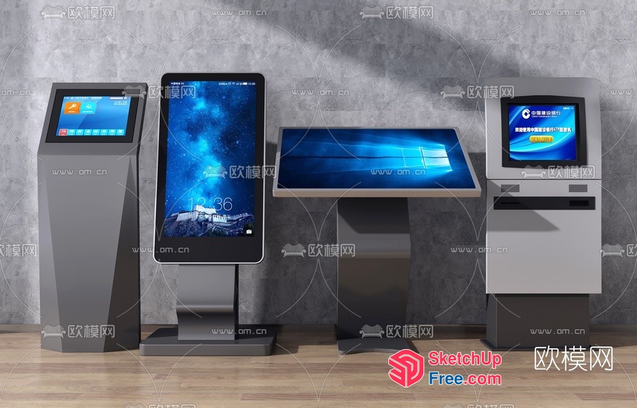 Electronic Displays And Interactive Kiosks 3D SketchUp File