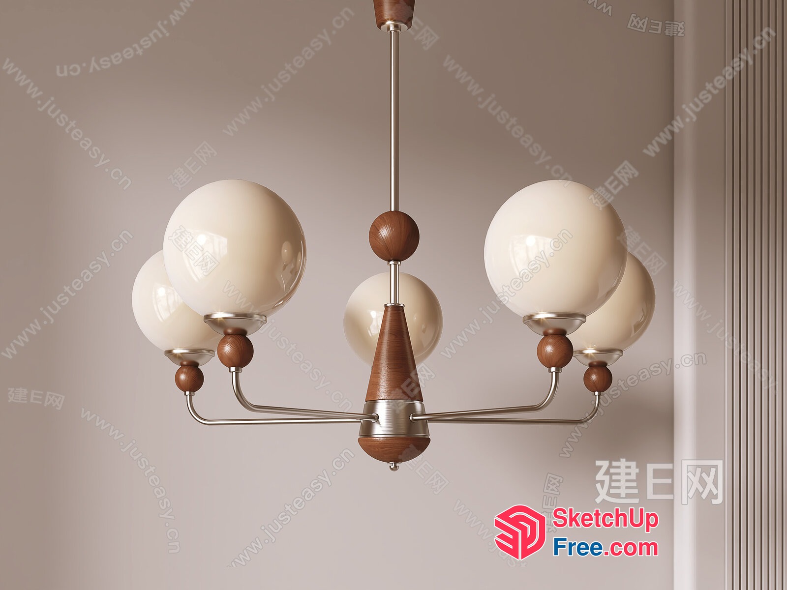 Elegant Mid-Century Modern Chandelier 3D SketchUp File