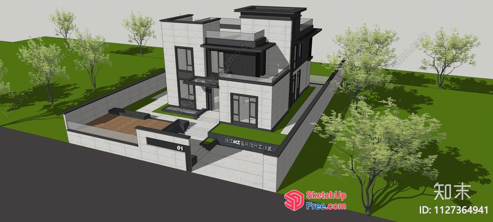 Modern Minimalist House With Greenery Surrounds 3D SketchUp File