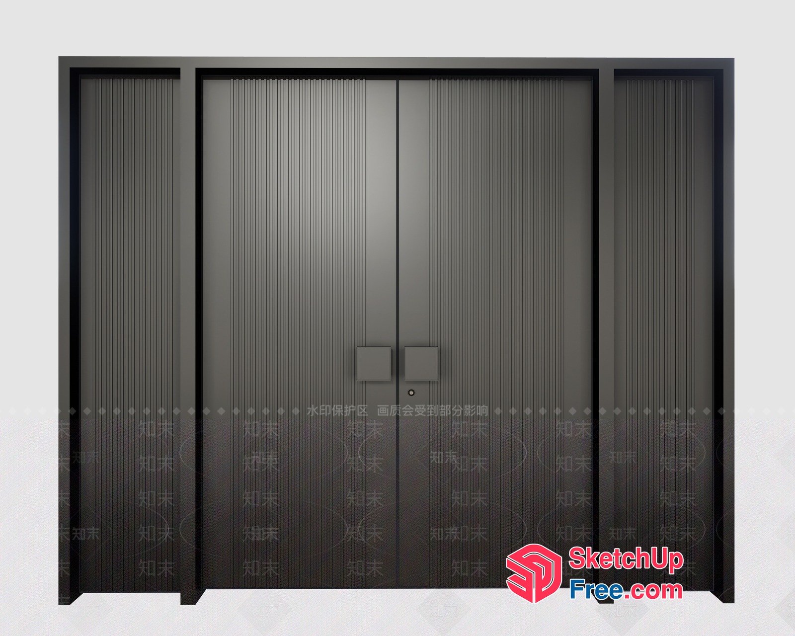 Modern Dark Grey Elevator Doors 3D SketchUp File