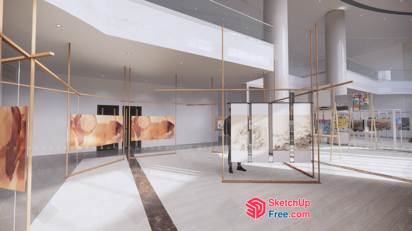 Modern Minimalist Art Gallery 3D SketchUp File