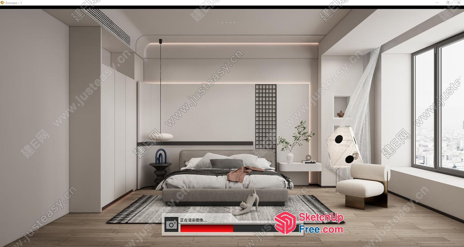 Minimalist Modern Bedroom Interior 3D SketchUp File