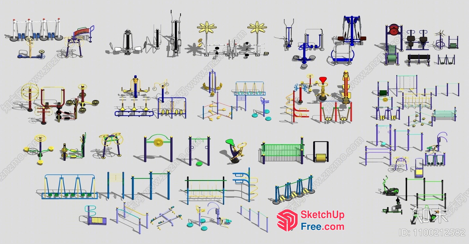 Vibrant Play Equipment Collection 3D SketchUp File