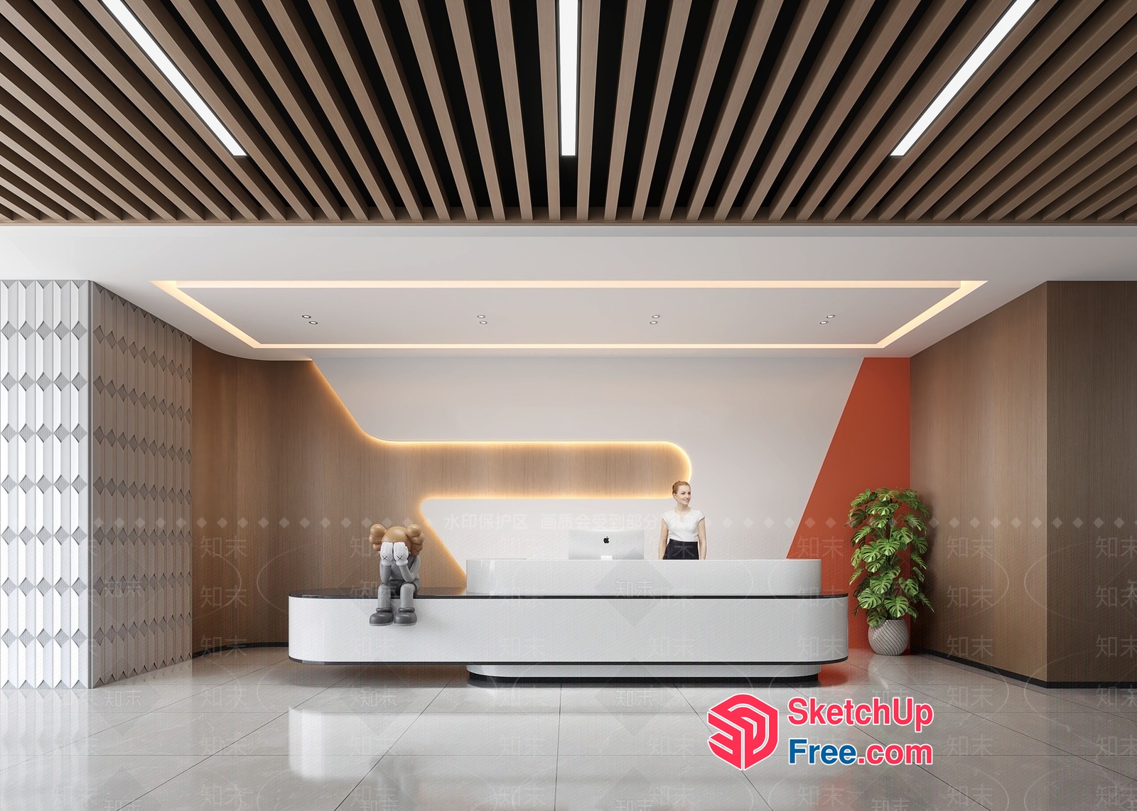 Modern Office Reception Area 3D SketchUp File