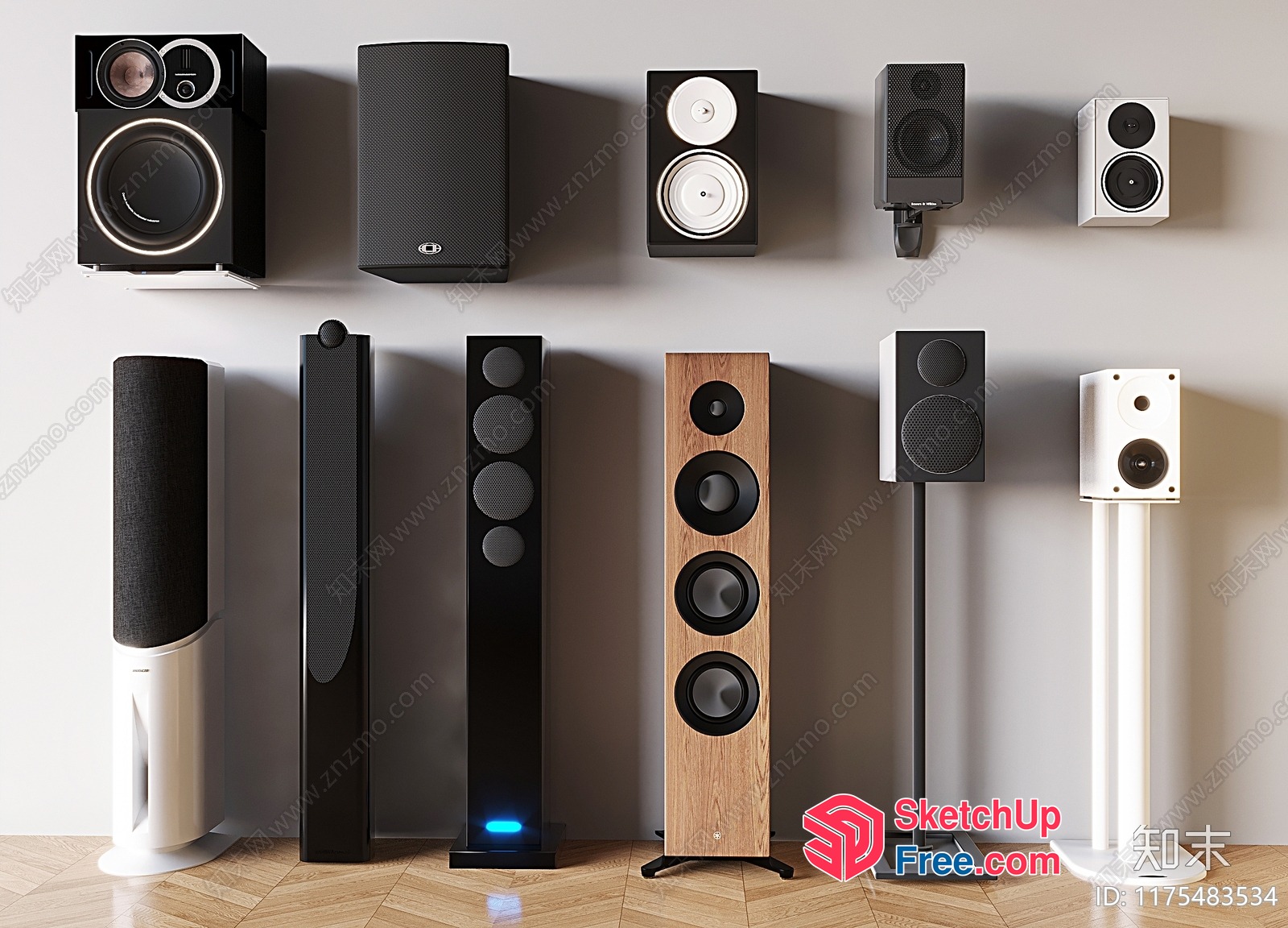 Modern Speakers And Towers 3D SketchUp File