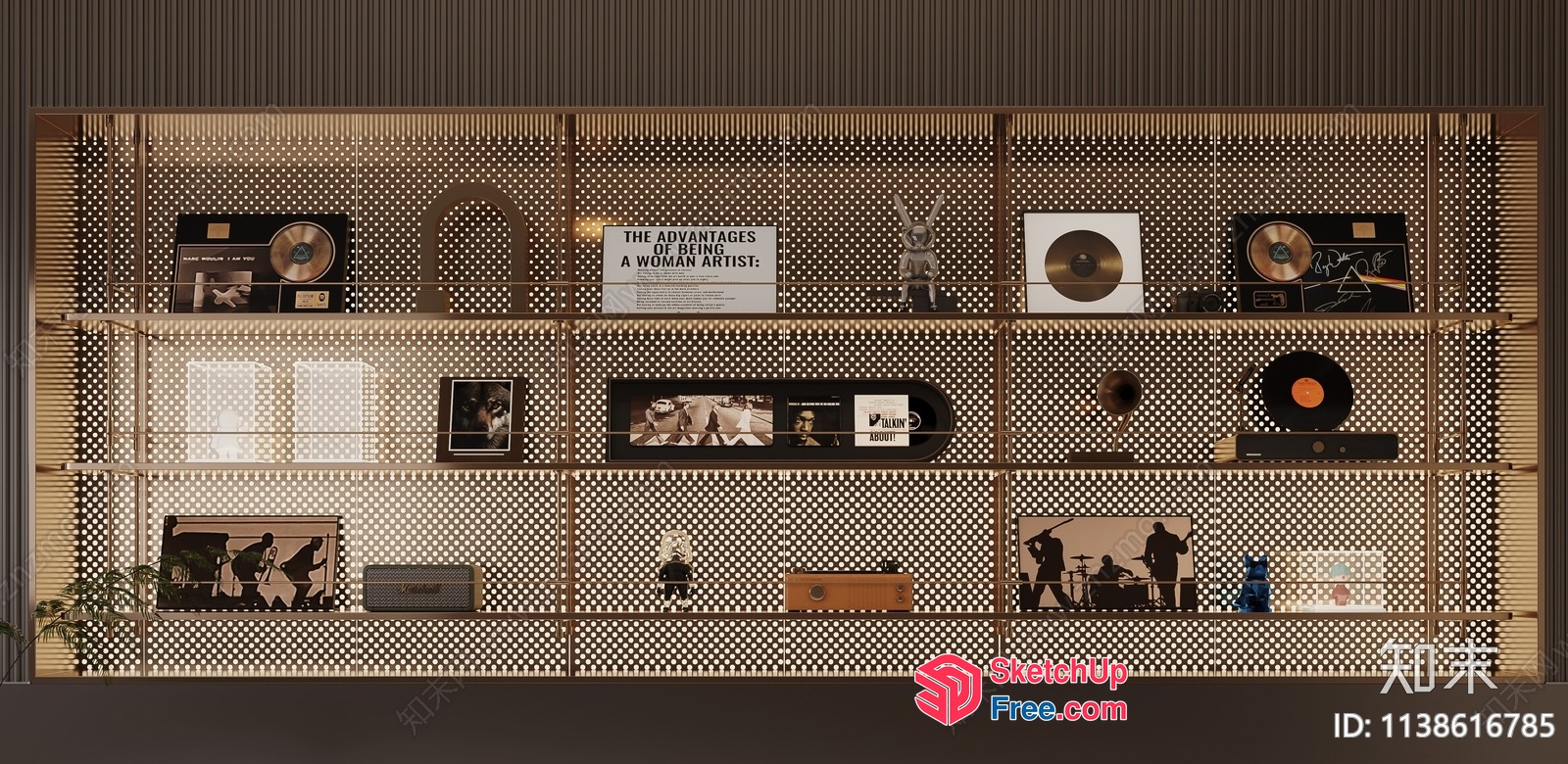 Vintage Vinyl Record Display Case 3D SketchUp File