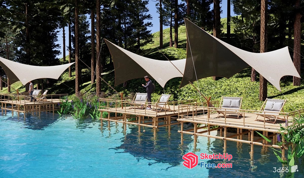 Serene Lakeside Retreat 3D SketchUp File