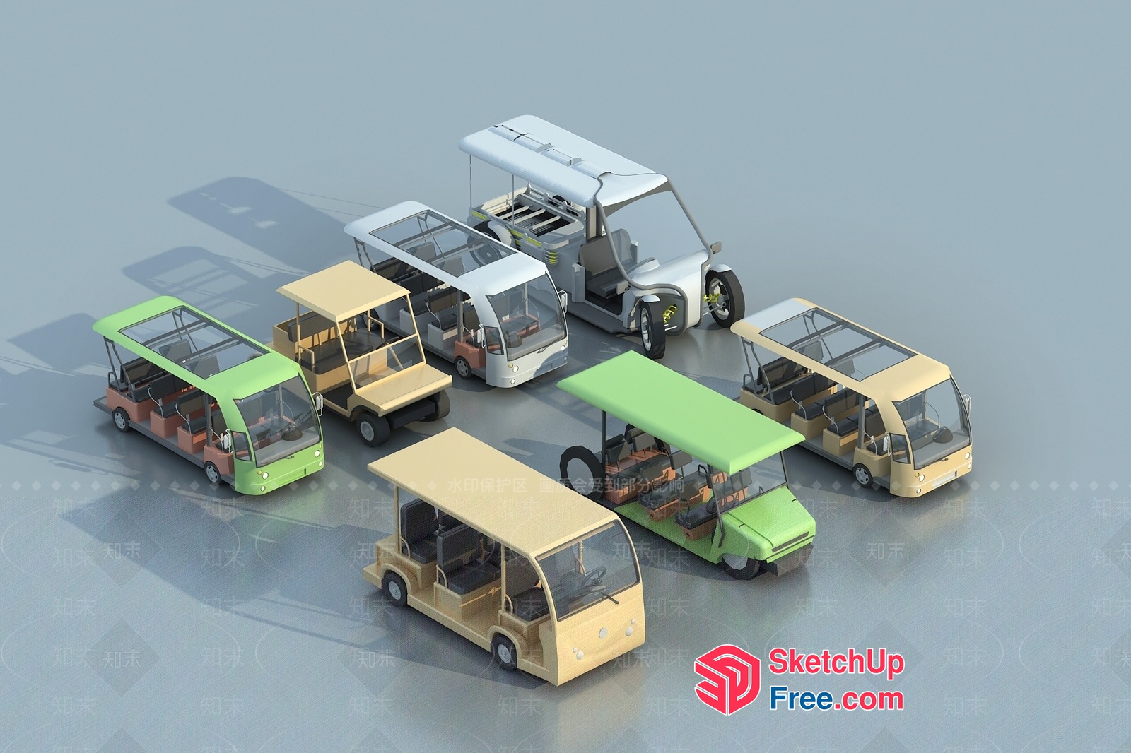 Golf Cart Parking Lot 3D SketchUp File