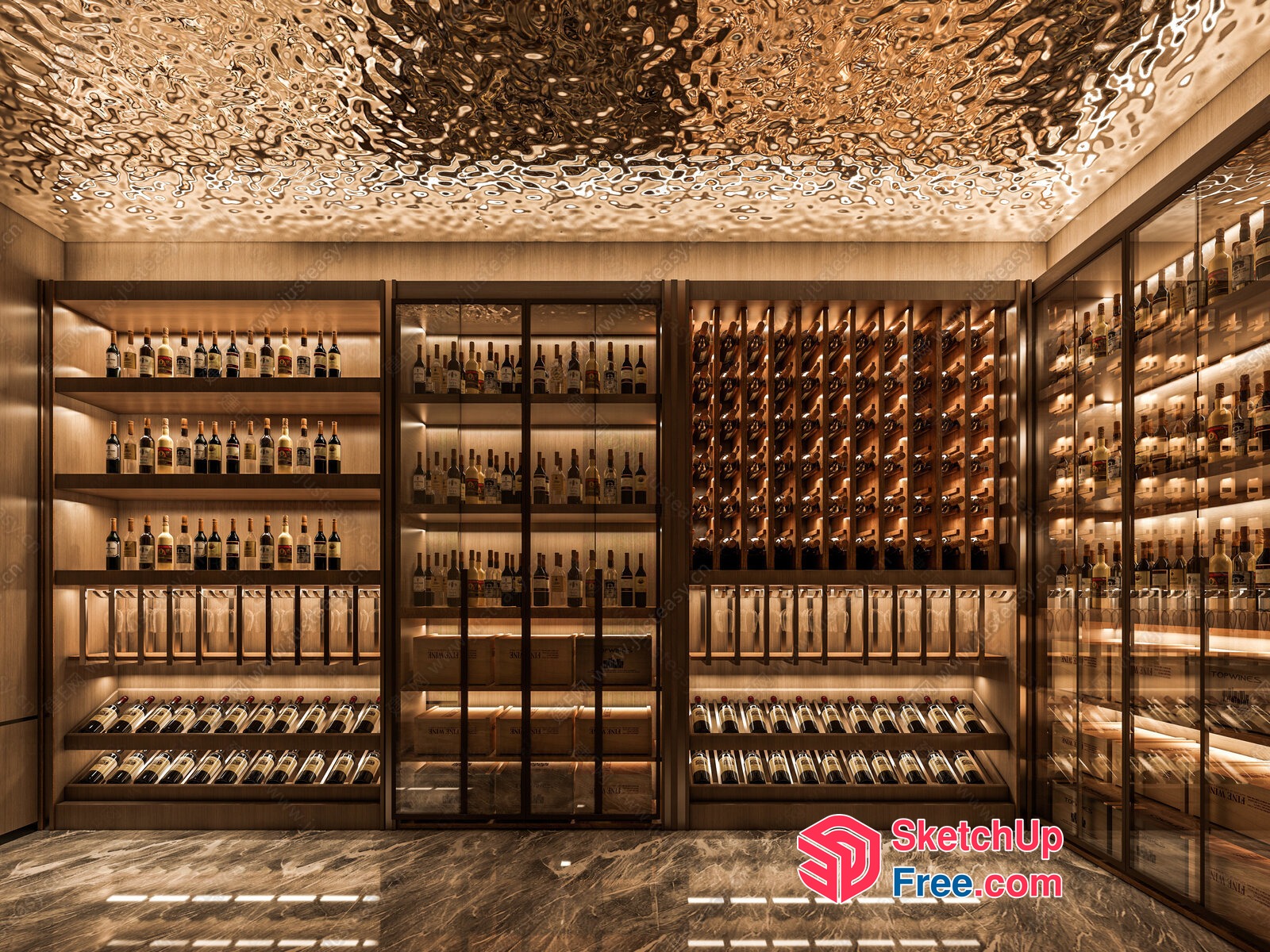 Luxurious Wine Cellar Interior 3D SketchUp File
