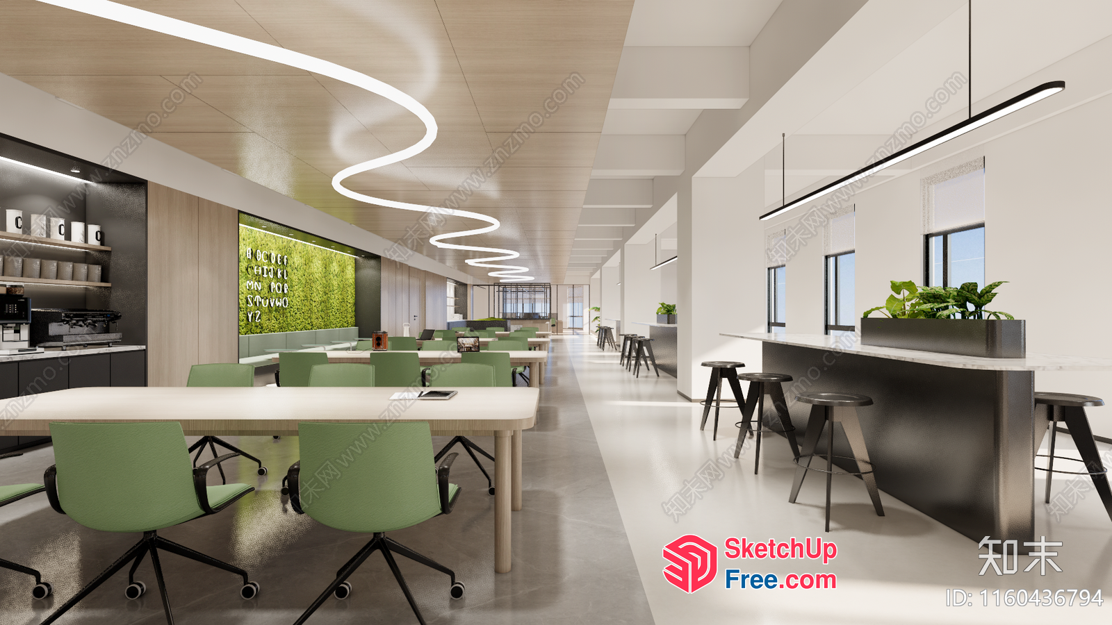 Modern Office Space With Sleek Furniture And Greenery 3D SketchUp File