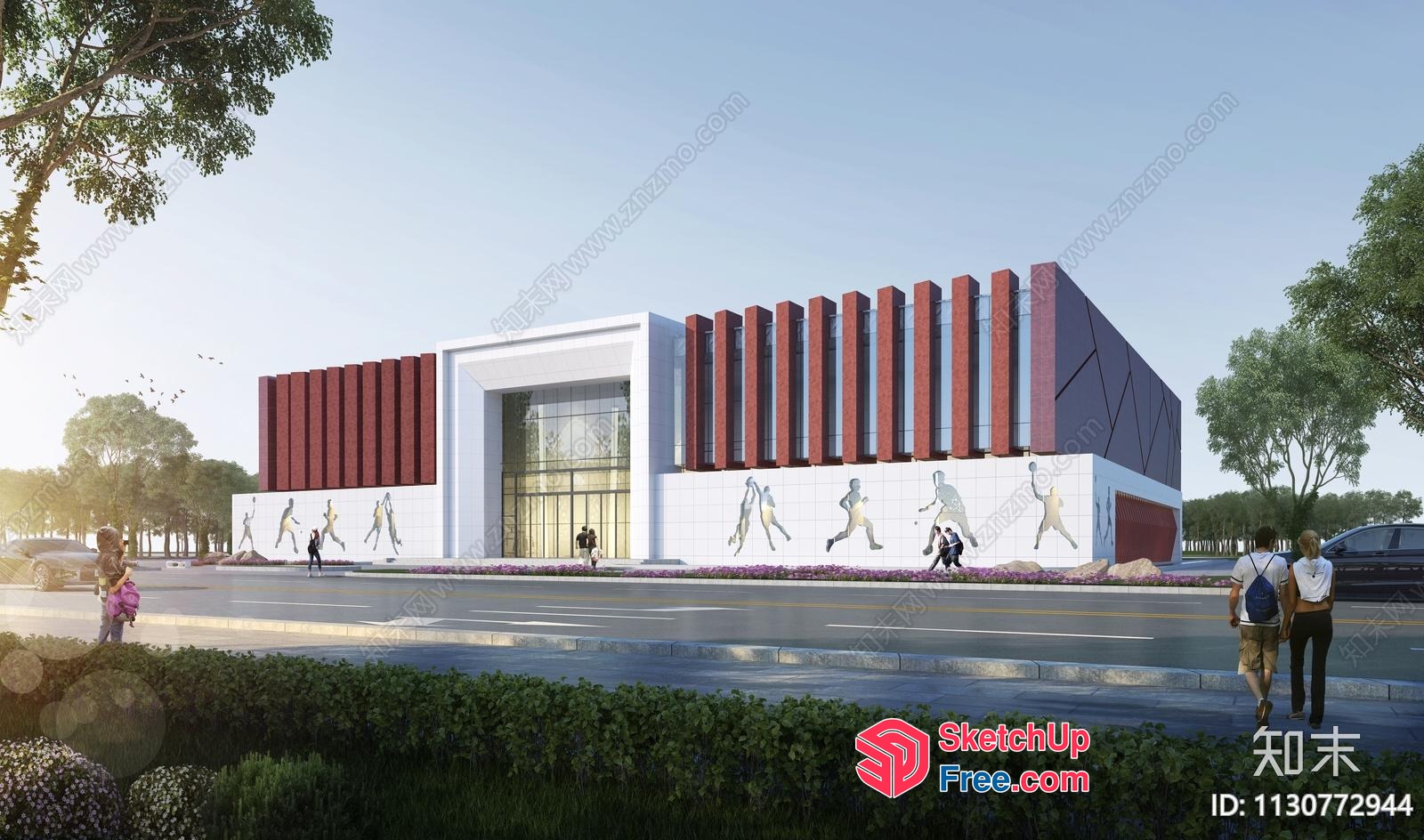Modern Building Exterior With Unique Architectural Design 3D SketchUp File