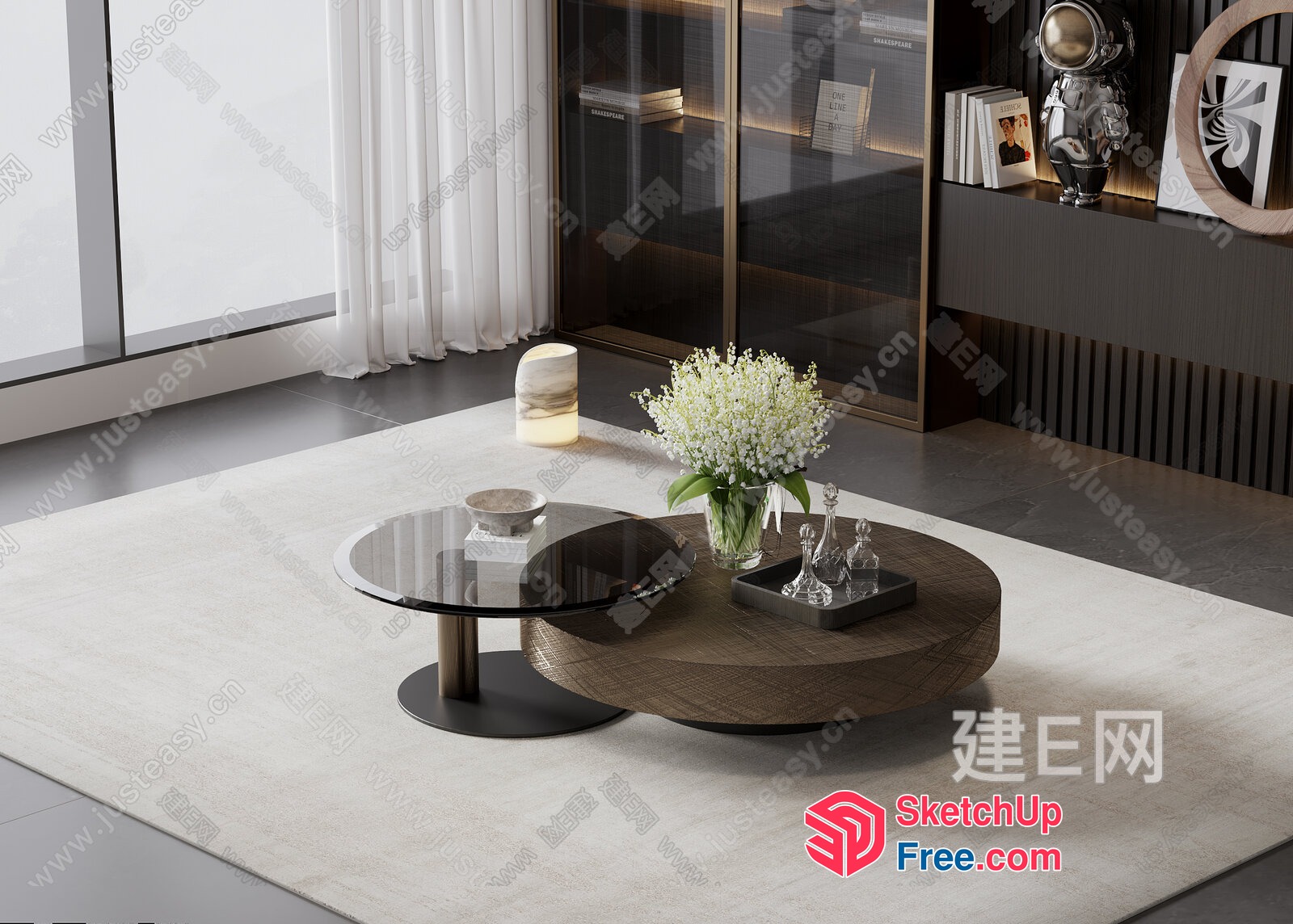 Elegant Modern Living Room Furniture Collection 3D SketchUp File