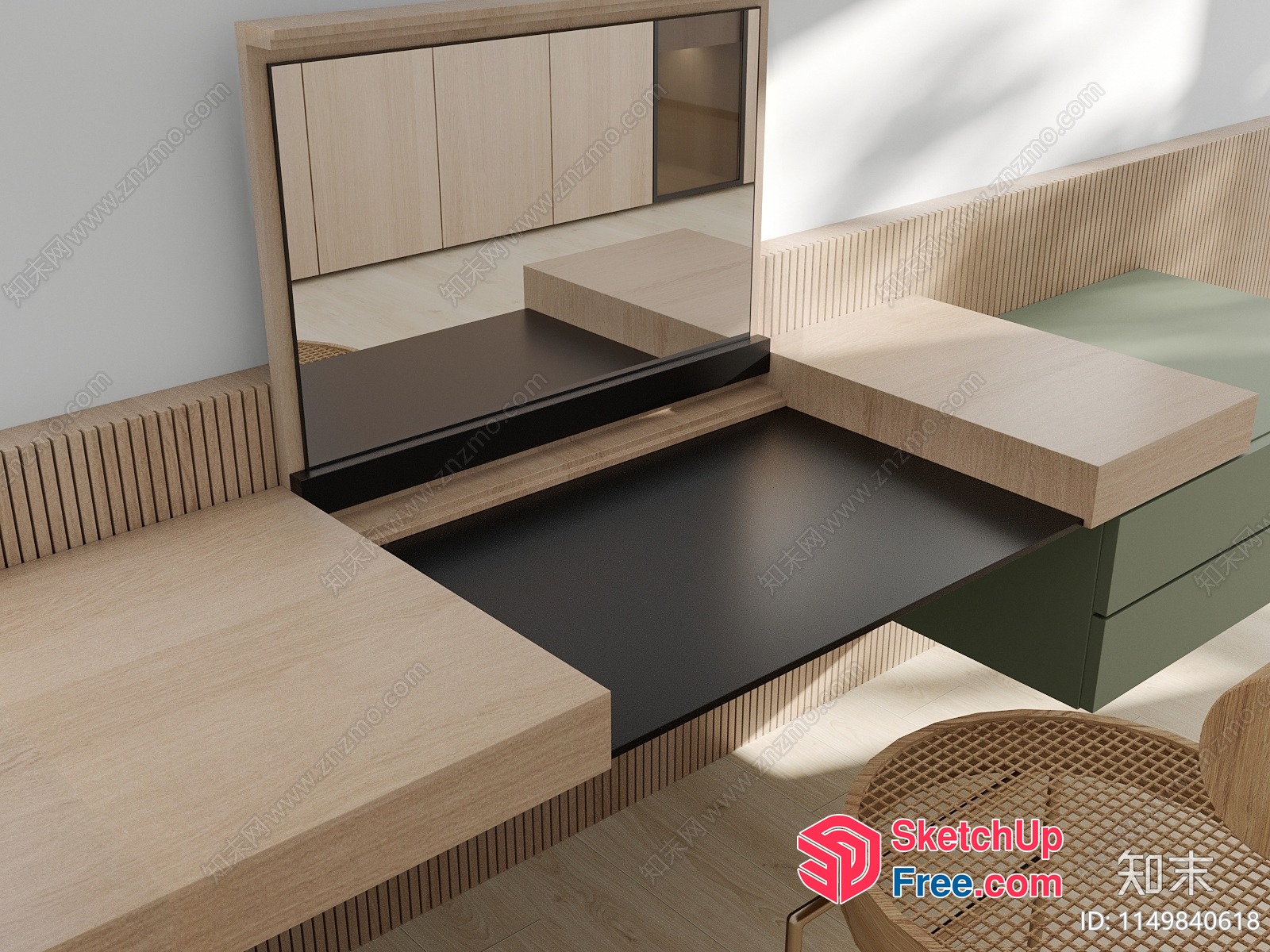 Minimalist Scandinavian Style Bedroom Furniture 3D SketchUp File