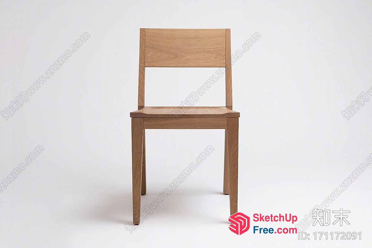 Minimalist Wooden Chair 3D SketchUp File