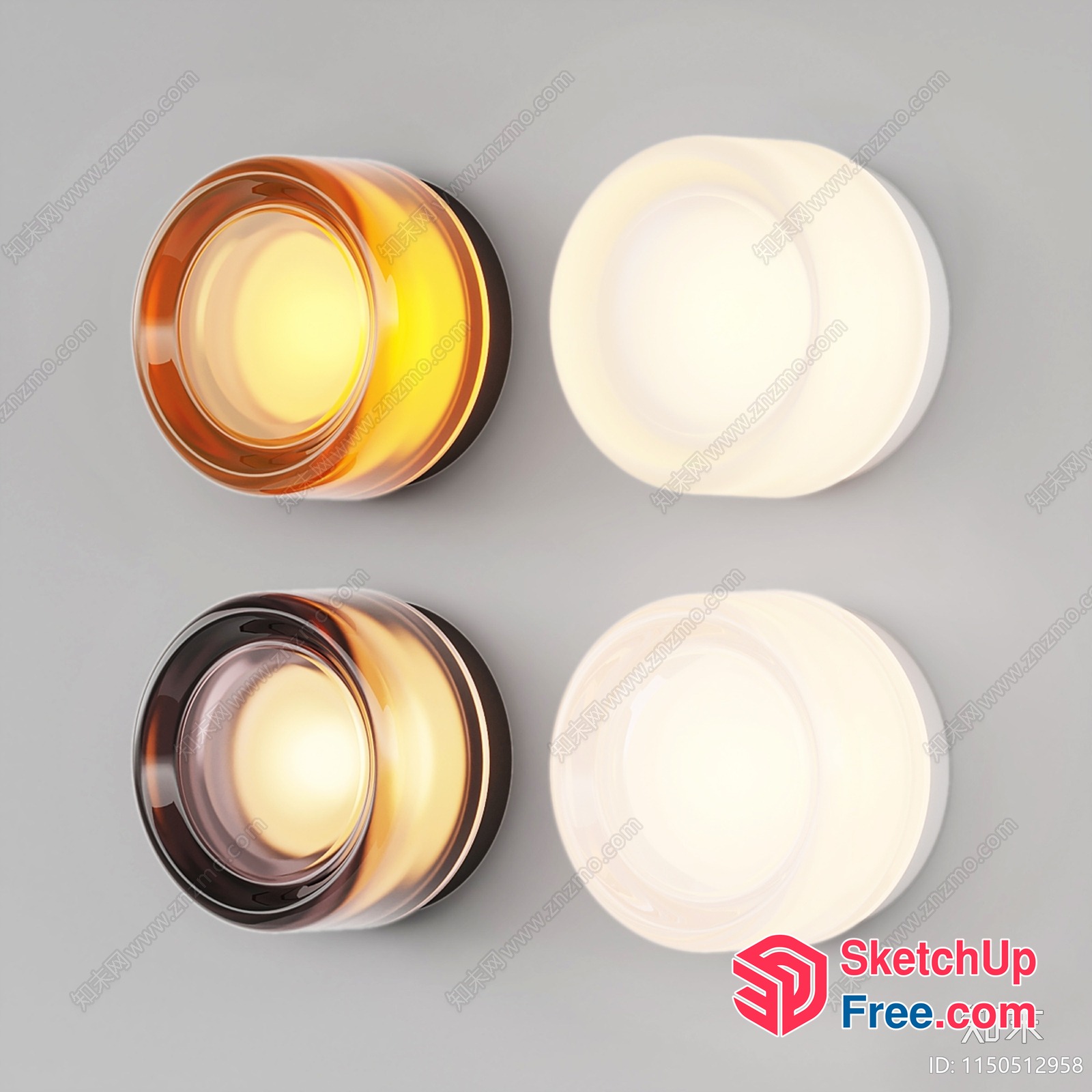 Round Light Fixtures With Warm And Cool Tones 3D SketchUp File