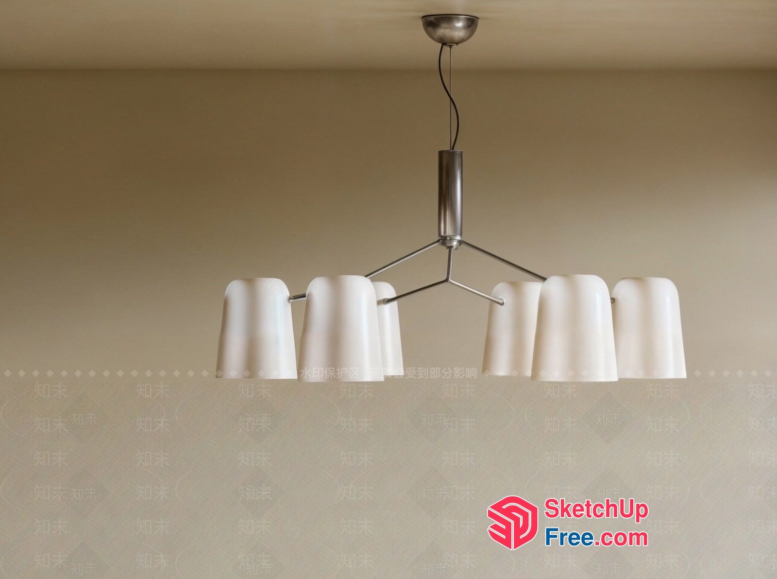 Elegant Modern Chandelier Fixture 3D SketchUp File