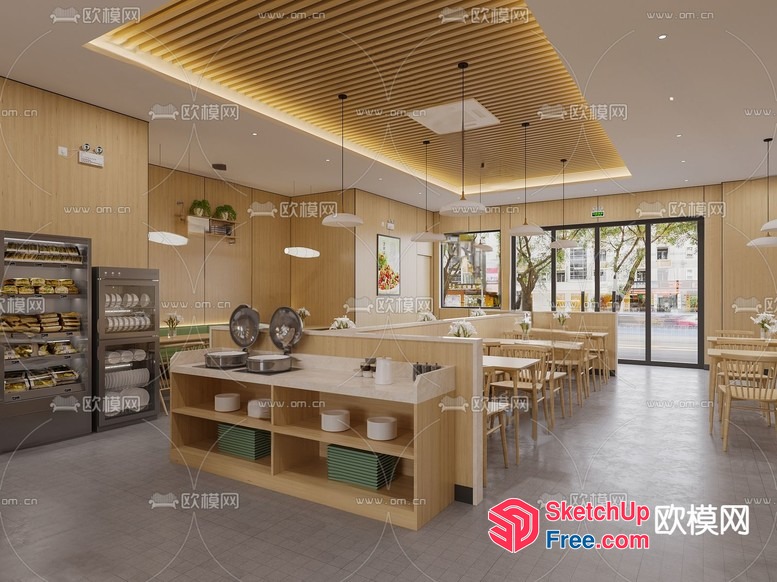 Elegant And Modern Restaurant Interior 3D SketchUp File