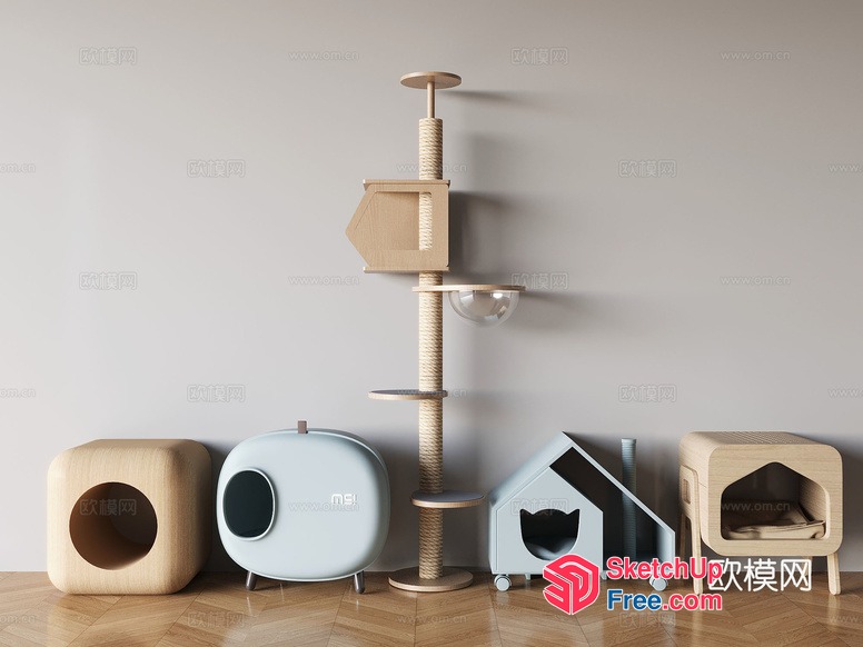 Modern Cat Furniture And Accessories 3D SketchUp File