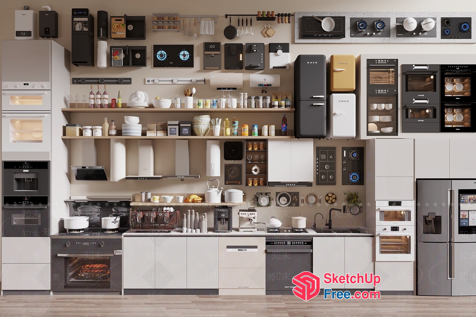 Modern Kitchen Design With Sleek Appliances 3D SketchUp File
