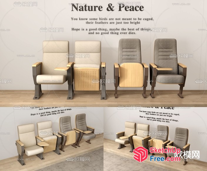 Inspirational Interior Decor With Nature And Peaceful Quote 3D SketchUp File
