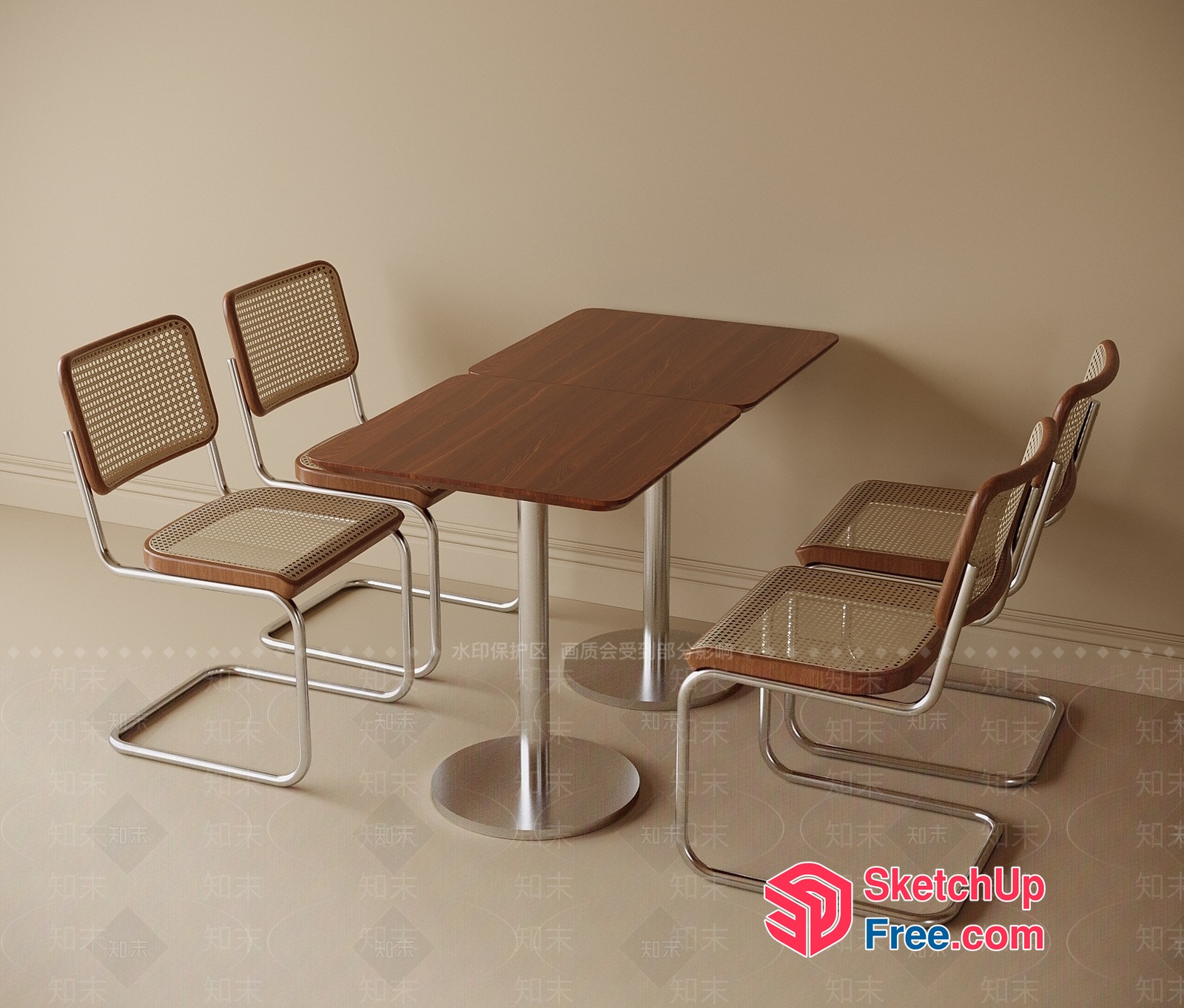 Modern Minimalist Dining Room Furniture Set 3D SketchUp File
